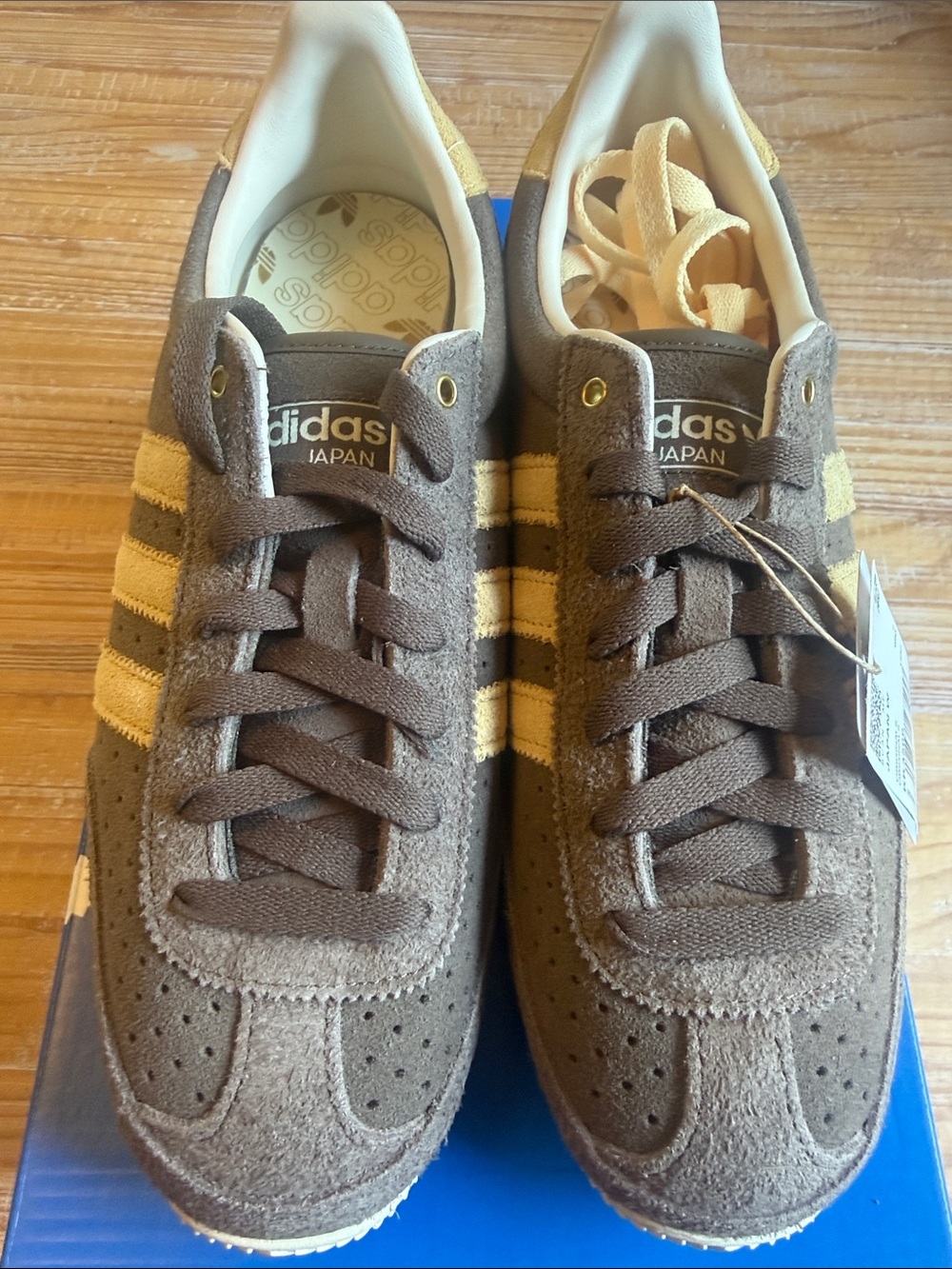 adidas Japan Low-Top Suede Sneakers in Brown and Cream
